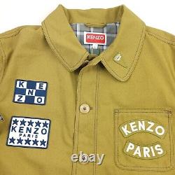 $1195 KENZO Sailor Workwear Logo Patches Canvas Jacket Mens Size Large