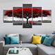 5 Piece Framed Canvas Multi Panel Art Red Tree Modern Wall Decor Ready To Hang