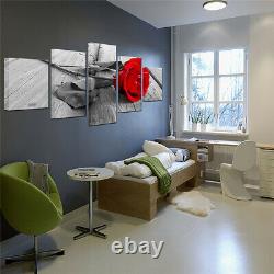 5 Piece Framed Canvas Multi Panel Art Vivid Rose Modern Wall Decor for Bedroom
