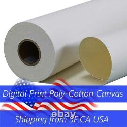 60x100'/roll, Matte Polyester Cotton Inkjet Canvas for Water-based Large Printer