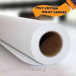 60x100ft, Matte Polyester-Cotton Inkjet Canvas for Water-based Large Printer