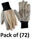 (72) Pair True Grip 9163-26 Men's Large Cotton Canvas Gloves With Gripper Dots