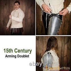 Arming Doublet Medieval Knight SCA Handmade Pourpoint Canvas Cotton Costume Ecru