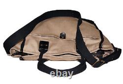 BILLYKIRK Large Beige & Black Canvas & Leather Tote Crossbody Shoulder Bag USA