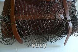 Barbour-cotton Canvas Bag With Front Net- Xl- Rare -made In Scotland