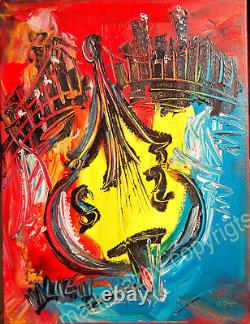 Bass Music Abstract Impressionist Large Original Canvas Painting