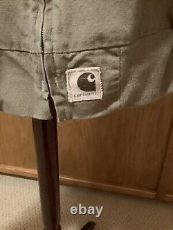 Carhartt Men's Vintage Tan Canvas Lined Jacket Large
