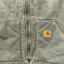 Carhartt Vest Adult Large Green Canvas Puffer Jacket Made in USA V02MOS Mens