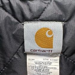 Carhartt Vest Adult Large Green Canvas Puffer Jacket Made in USA V02MOS Mens