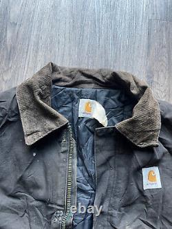 Carhartt Vintage Arctic Jacket Black Men's Large Corduroy Collar