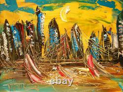 Cityscape Art Abstract Impressionist Large Original Canvas Painting