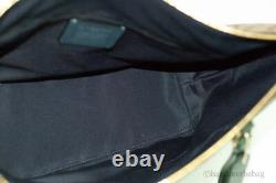 Coach F79609 Signature Coated Canvas Khaki/Amazon Green Leather Gallery Tote Bag