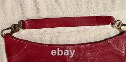 Dooney & Bourke Red Hobo Shoulder Bag Golden Hardware Magnetic Closure Used