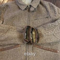 Excellent Polo Ralph Lauren Wool Tweed Reversible Hunting Jacket Coat Men's Sz L