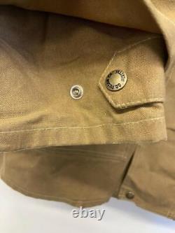 FILSON Tin Cloth Packer Coat Waxed Cotton Canvas Jacket 42 L Mackinaw Wool Liner