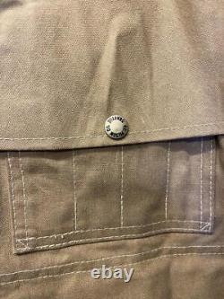 FILSON Tin Cloth Packer Coat Waxed Cotton Canvas Jacket 42 L Mackinaw Wool Liner