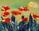 Flowers Field Landscape Art Large Abstract Modern Original Oil Painting Gyiitf
