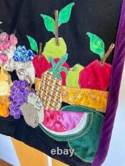 FRUITS & VEGETABLES Applique Handmade Custom OOAK Tote ShoulderBag bySUSAN LEWIS
