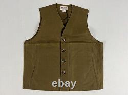 Filson Oil Tin Cloth Vest Dark Tan L Nwt