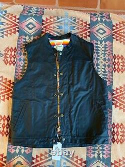 Ginew Waxed Canvas Vest, Black, Men's X-Large, Indian Country USA NEW, MSRP $525
