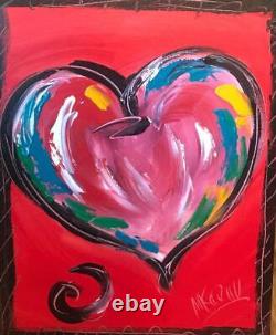 HEART IMPRESSIONIST LARGE ORIGINAL OIL PAINTING WALL DRTHEh