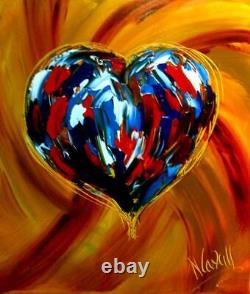 Heart Impressionist Large Original Canvas Painting Gytvtv
