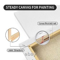 Large Canvas for Painting, 2 Pack 30x40 White Pre Stretched Canvases Fivefold
