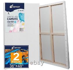 Large Canvases for Painting 36x48 Inch 2-Pack, 12.3 oz Triple Primed Acid-Fre
