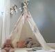 Large Teepee Tent For 100% Cotton Canvas, Dream Catcher Pompoms And Tassels Incl