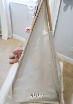 Large teepee tent for 100% Cotton Canvas, Dream catcher pompoms and tassels incl