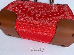 Lauren Ralph Lauren Red Bandanna Print Canvas Large Devyn Tote Bag NWT orig $350
