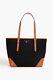 Michael Kors Aria Large Bag Black Leather Trimmed Canvas Tote $268