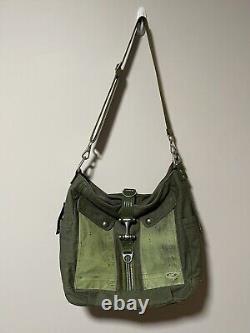 Oakley Tactical Green Cotton Canvas Large Courier Messenger Shoulder Bag Latch