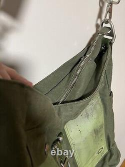 Oakley Tactical Green Cotton Canvas Large Courier Messenger Shoulder Bag Latch