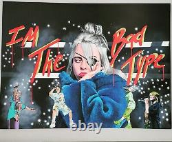 Original 36x48 Acrylic, Signed, Pop Art. Music, Billie Eilish, Painting, Art
