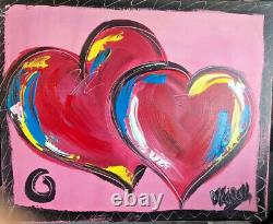 Two hearts IMPRESSIONIST LARGE ORIGINAL CANVAS PAINTING FISDFB