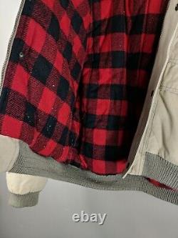 VTG Avalanche Mountain Gear Jacket Large Heavy Duty Canvas Flannel Lined Hooded