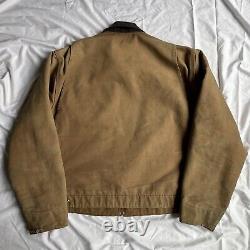 VTG Carhartt J97 BRN Blanket Lined Canvas Detroit Jacket Size L Regular Brown
