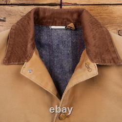 Vintage Carhartt Workwear Coat L Michigan Blanket Lined Beige Button