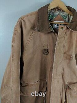 Vintage DUXBAK Cotton Canvas Duck Hunting Coat Jacket, Brown, Quilted Lining, L