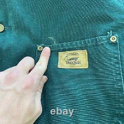 Vtg 80s/90s Duxbak Canvas Chore Barn Coat Jacket Green Size LG Workwear Blanket