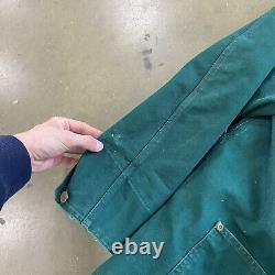 Vtg 80s/90s Duxbak Canvas Chore Barn Coat Jacket Green Size LG Workwear Blanket