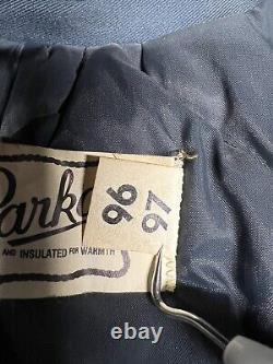 Vtg B-9 Parka Civilian Quilted Split Hooded Cold Weather Jacket Property Of Ford