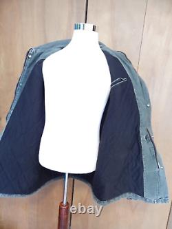 Vtg CARHARTT Large Tall Chore Coat C46 Moss Green Quilt Lined jacket XLNT COND