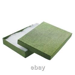 100 boîtes cadeaux en coton de toile verte rembourrées, de grande taille, 6-1/8 x 5-1/8 x 1-1/8 H.