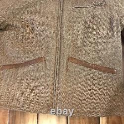Excellent Polo Ralph Lauren Wool Twee Reversible Hunting Jacket Coat Men's Sz L<br/>	<br/>
Excellente veste de chasse réversible en tweed de laine Polo Ralph Lauren pour hommes taille L