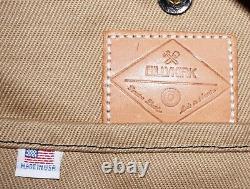 Grand sac à bandoulière en toile beige et noire et en cuir de BILLYKIRK USA