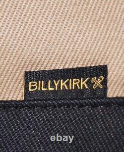 Grand sac à bandoulière en toile beige et noire et en cuir de BILLYKIRK USA