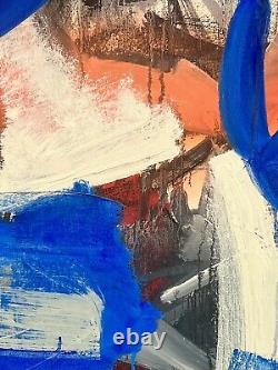 Grande peinture abstraite moderne contemporaine à l'huile sur toile expressionniste abstraite.