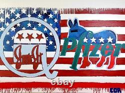 Histoire américaine de Corbellic 48x36 Grand décor d'art expressionniste médical et politique